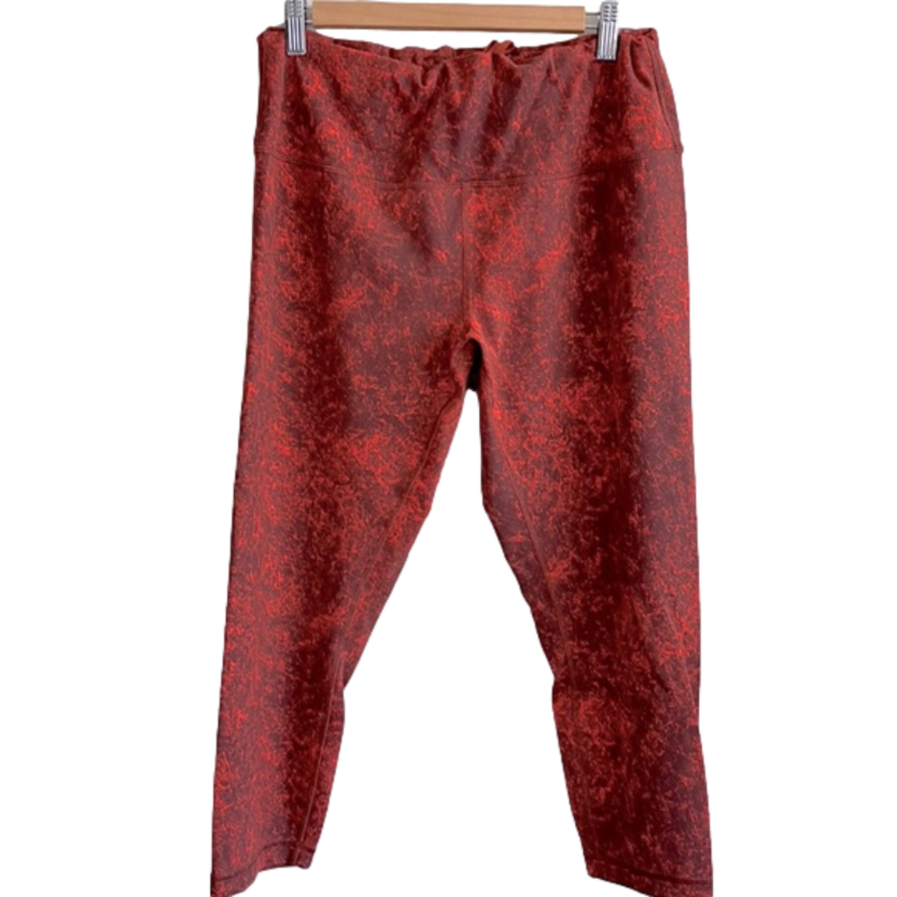 Lululemon Plus 16 /Red Marbled / Cropped Legging/ Adjustable Waist